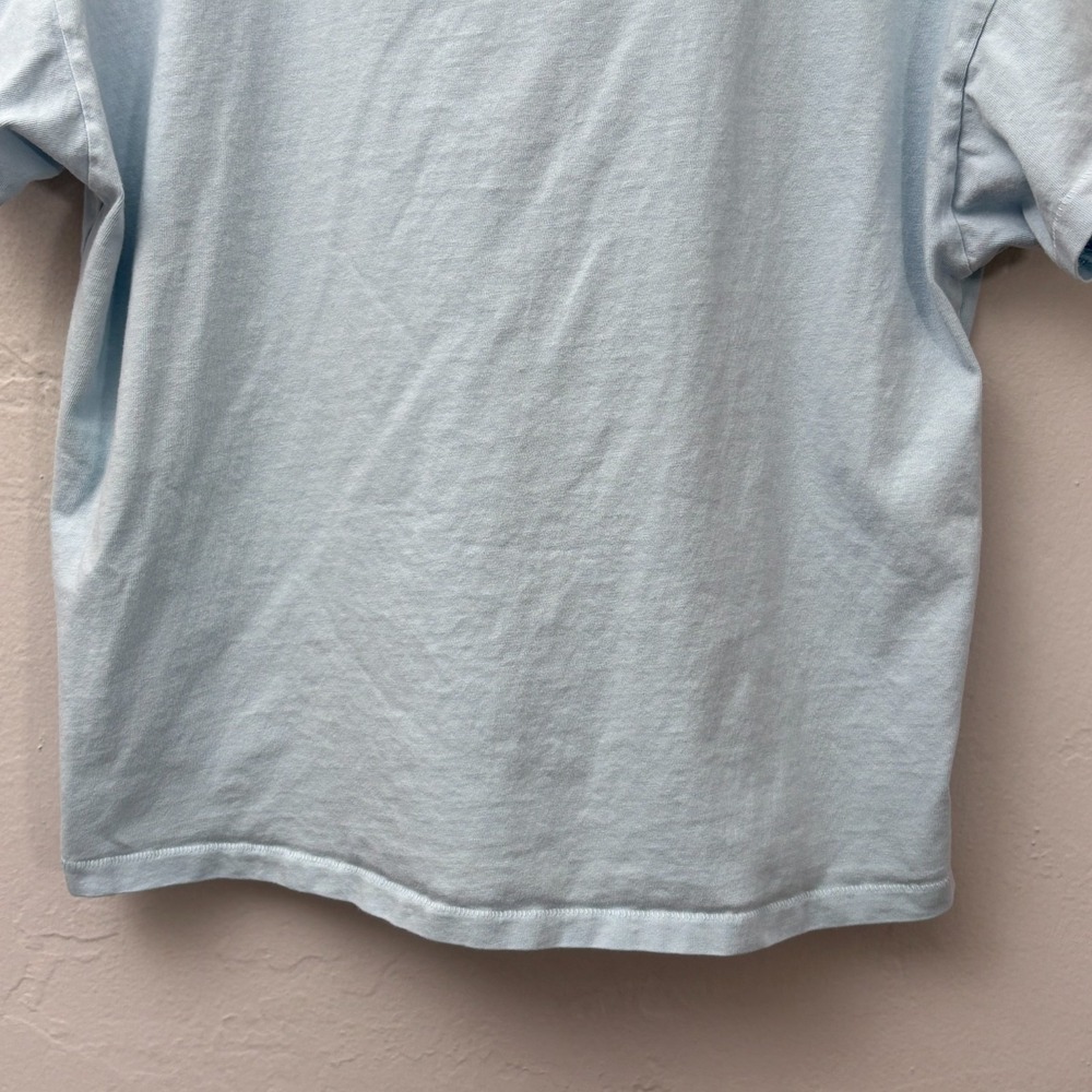Hey Gang Boxy T Shirt Women Size 2 Light Blue Short Sleeve Flaw - Picture 11 of 11